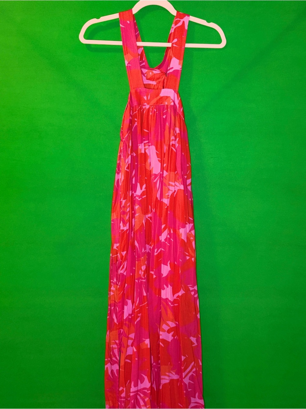 Bright Pink & Red Floral Maxi Dress - Sleeveless Summer Dress from Spain.